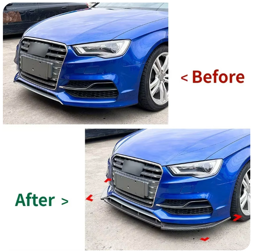 Car Front Bumper Splitter Lip Diffuser For AUDI A3 / S3 8V 2013-2016 Body Kit Spoiler Guard Chin Spoiler Pre-facelift Trim